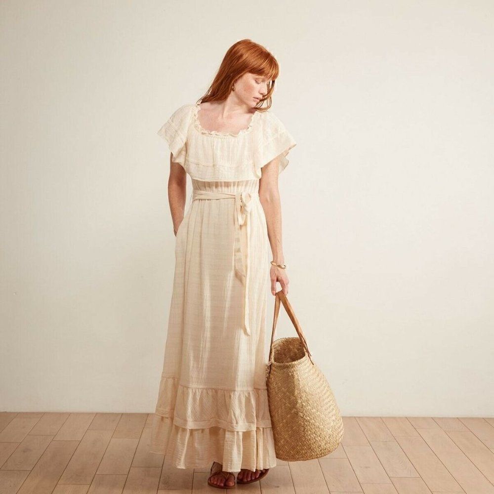 NEW THE ODELLS JAYDA OFF THE SHOULDER MAXI DRESS